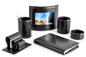 Настольный набор "Premium FG Toscana-Cuoietto" черный, 6 предметов Настольный набор "Premium FG Toscana-Cuoietto" черный, 6 предметов