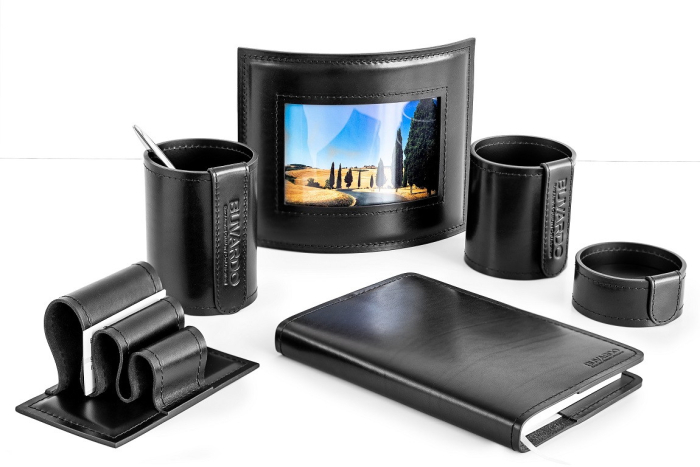 Настольный набор "Premium FG Toscana-Cuoietto" черный, 6 предметов Настольный набор "Premium FG Toscana-Cuoietto" черный, 6 предметов