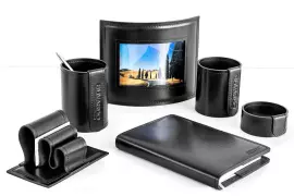 Настольный набор "Premium FG Toscana-Cuoietto" черный, 7 предметов