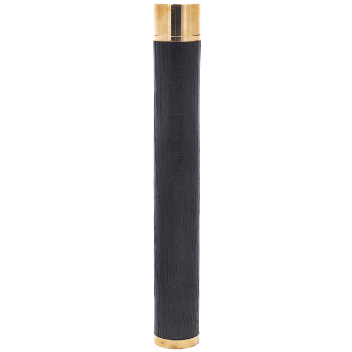 Cigar storage case made of stained oak, gold color