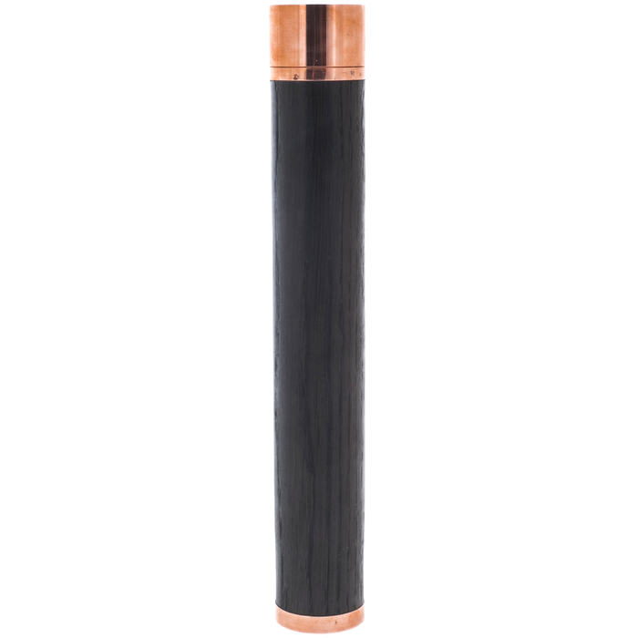 Cigar storage case made of stained oak, bronze color