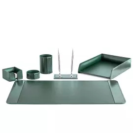 Настольный набор "Premium FG Toscana-Cuoietto" зеленый, 6 предметов