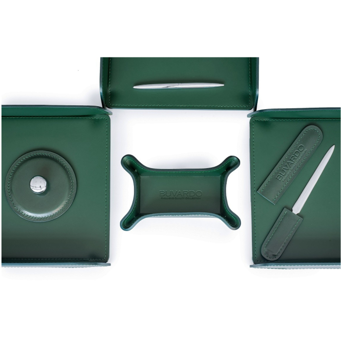 Настольный набор "Premium FG Toscana-Cuoietto" зеленый, 6 предметов Настольный набор "Premium FG Toscana-Cuoietto" зеленый, 6 предметов