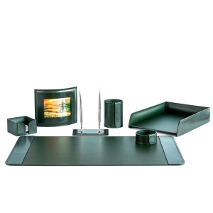 Настольный набор "Premium FG Toscana-Cuoietto" зеленый, 7 предметов