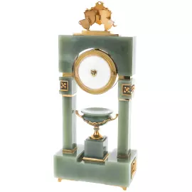 Exclusive jade table clock "Medusa Gorgon" with vase