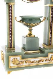 Exclusive jade table clock "Medusa Gorgon" with vase