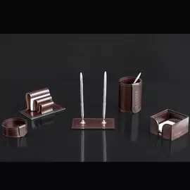 Настольный набор "Lux Full Grain Toscana" коричневый, 5 предметов