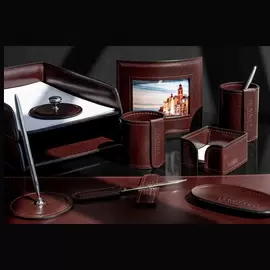 Настольный набор "Lux Full Grain Toscana" коричневый, 5 предметов