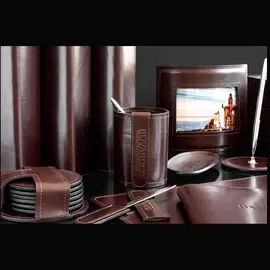 Настольный набор "Lux Full Grain Toscana" коричневый, 5 предметов