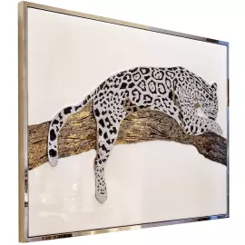 Авторское ювелирное панно "Леопард в стразах"