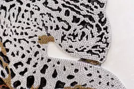 Авторское ювелирное панно "Леопард в стразах"