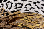 The author's jewelry panel "Leopard in rhinestones"