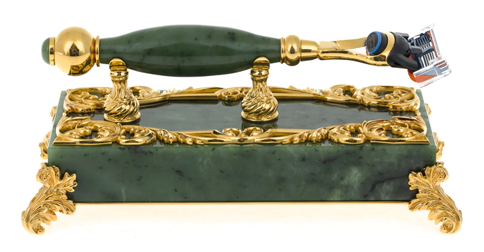 Handmade shaving kit made of jade, Zlatoust