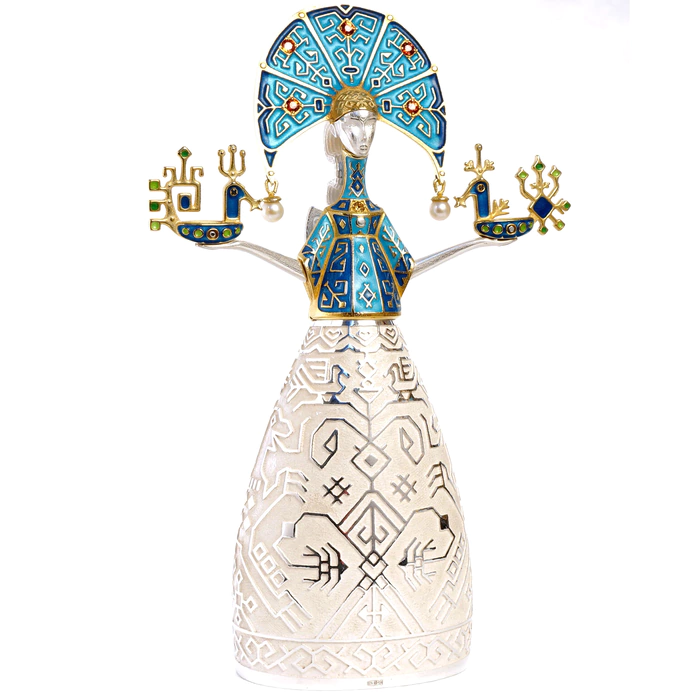 Jewelry souvenir "Snow Maiden" made of silver