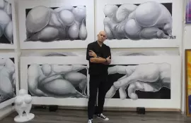 The author's painting "The Captive Slave"