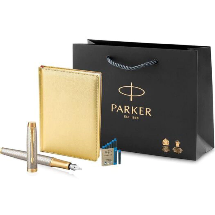 Parker IM Premium Warm Silver Grey GT Gift Set