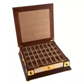 Шахматы из ясеня и тигрового глаза "Царские" Златоуст