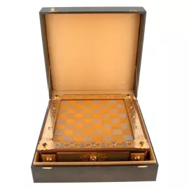 Шахматы из ясеня и тигрового глаза "Царские" Златоуст