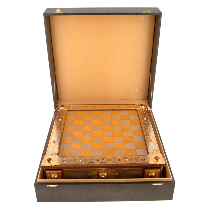 Chess made of ash and tiger's eye "Royal" Zlatoust