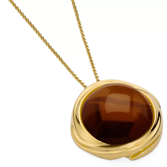 OPERA premium silver pendant with cognac amber