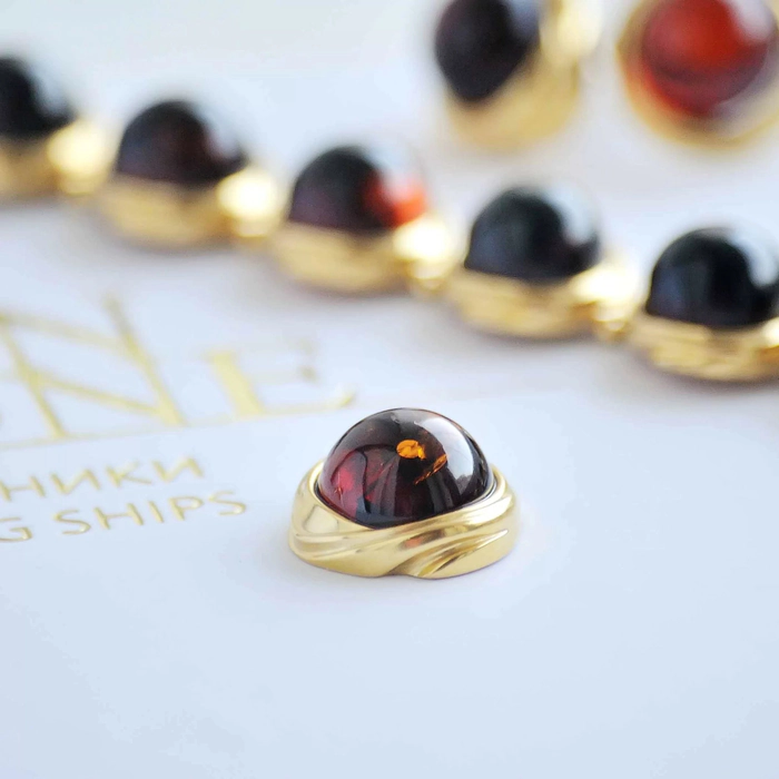 OPERA premium silver pendant with cognac amber