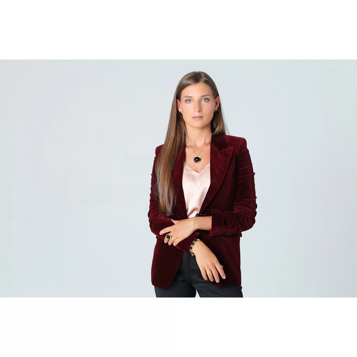 OPERA premium silver pendant with cherry amber