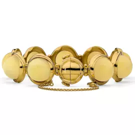 Браслет из серебра OPERA Premium с молочным янтарем