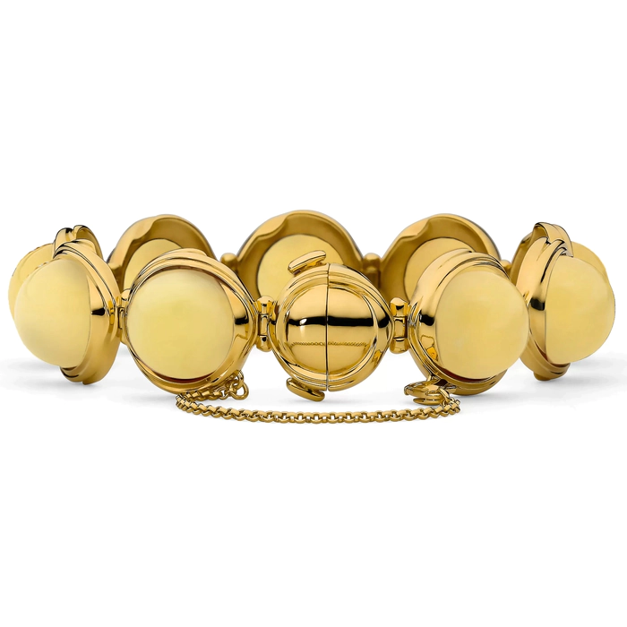OPERA Premium silver bracelet with milk amber