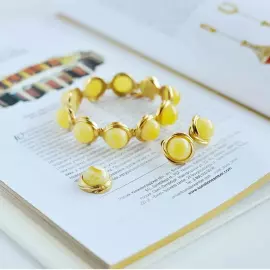 Браслет из серебра OPERA Premium с молочным янтарем