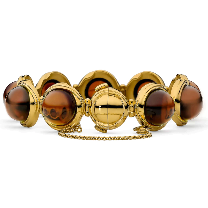 OPERA Premium silver bracelet with cognac amber