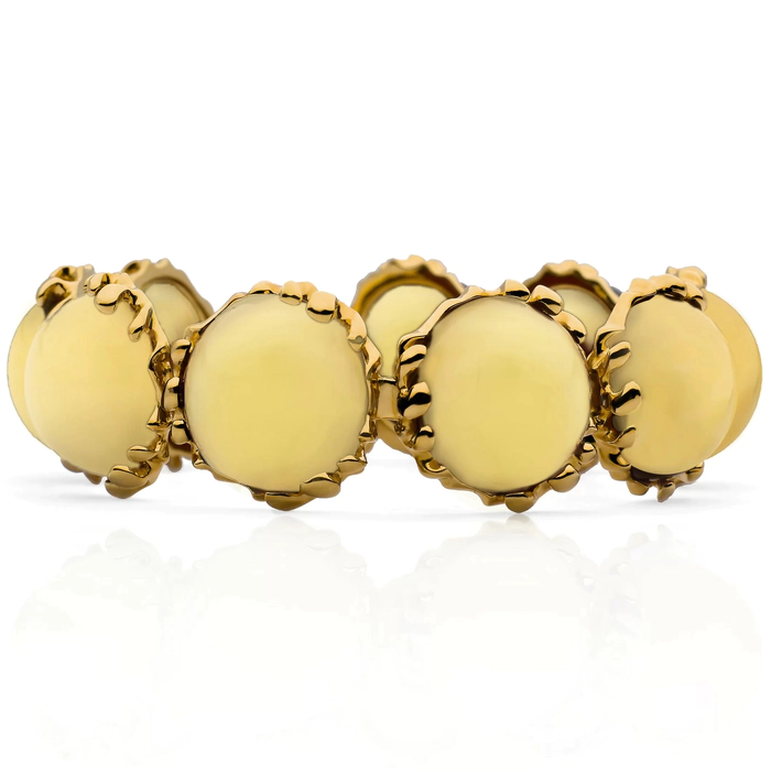 OPERA Premium silver bracelet with milk amber