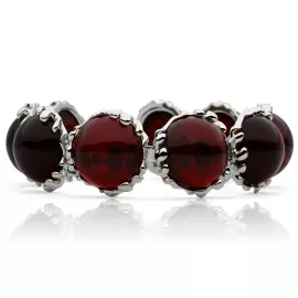 Браслет из серебра OPERA Premium с вишневым янтарем