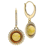 OPERA Premium silver earrings with milk amber