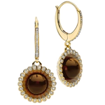 OPERA Premium silver earrings with cognac amber