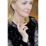 OPERA Premium silver earrings with cherry amber