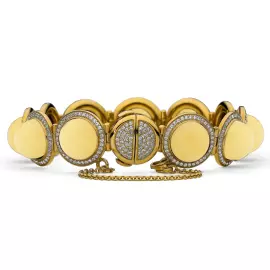 Браслет из серебра OPERA Premium с молочным янтарем