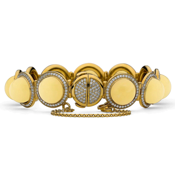 OPERA Premium silver bracelet with milk amber