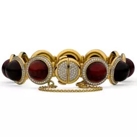 Браслет из серебра OPERA Premium с коньячным янтарем