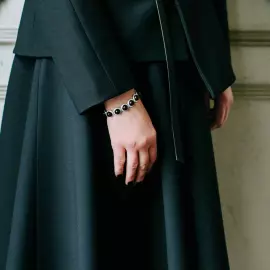 Браслет из серебра OPERA Premium с вишневым янтарем