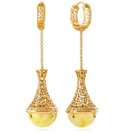 OPERA Premium silver earrings with milk amber