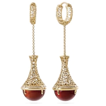 OPERA Premium silver earrings with cognac amber