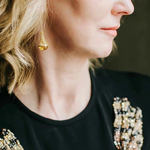 OPERA Premium silver earrings with cognac amber