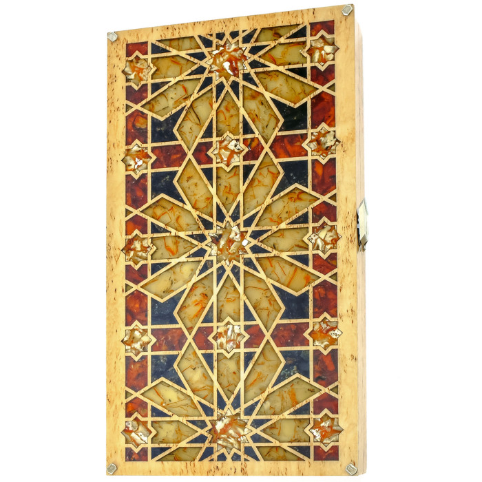 Backgammon made of amber "Ornament" of the Orient collection