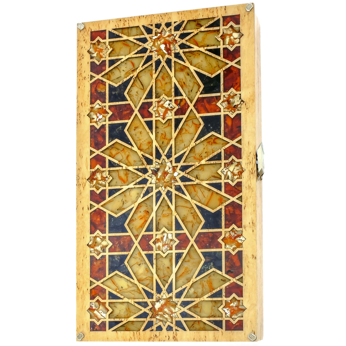 Backgammon made of amber "Ornament" of the Orient collection