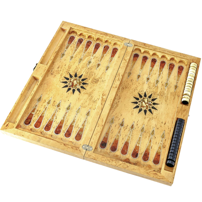 Backgammon made of amber "Ornament" of the Orient collection