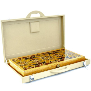 Backgammon made of amber "Ornament" of the Orient collection