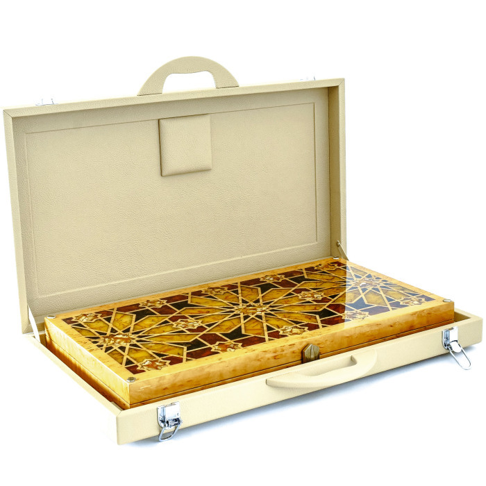 Backgammon made of amber "Ornament" of the Orient collection