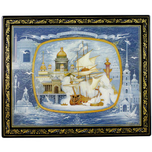 The casket "Port of St. Petersburg" Kholui