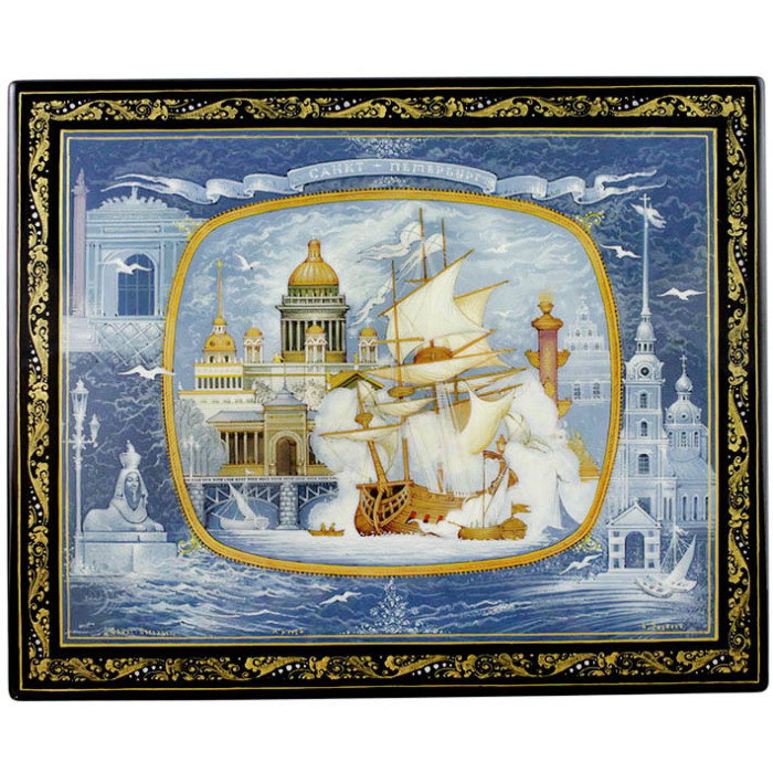 The casket "Port of St. Petersburg" Kholui