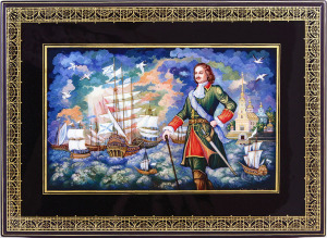 The box "Peter I" by Ershov, Palekh